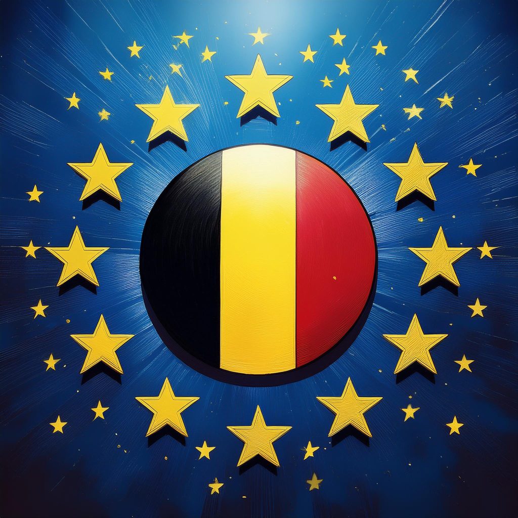 European Union and belgium flag showing togetherness in starting PhageEU